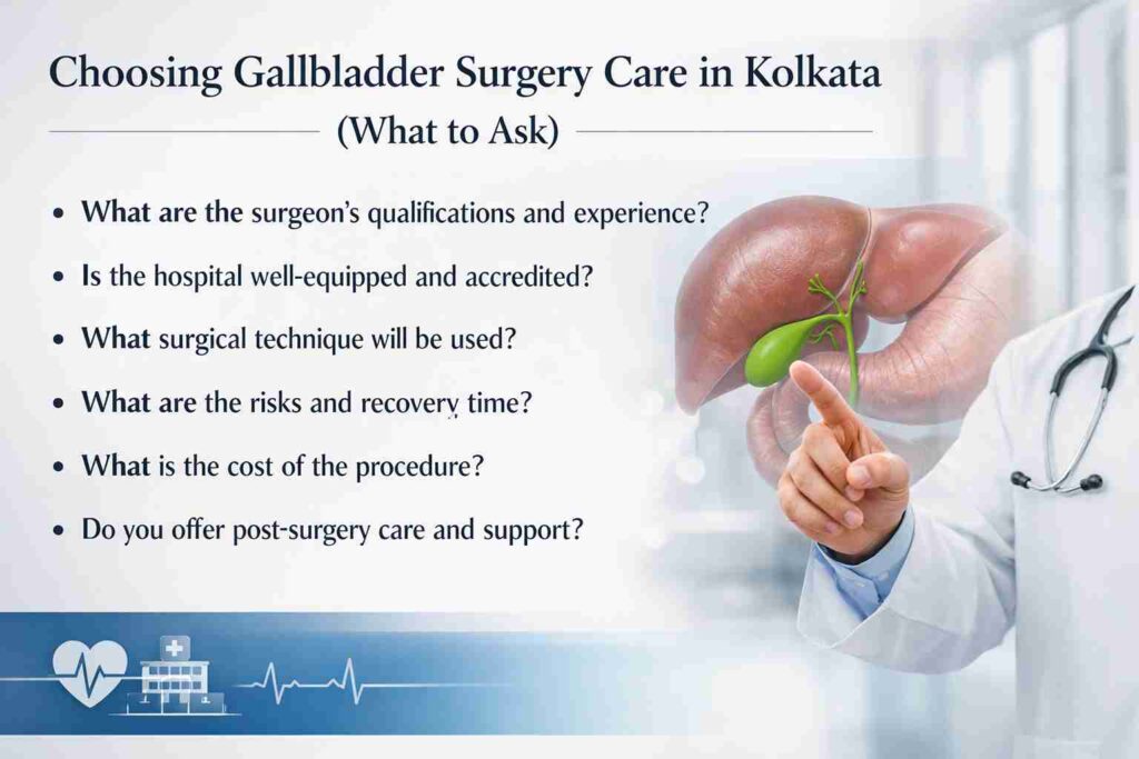 A doctor discussing the key questions to ask when choosing gallbladder surgery care in Kolkata
